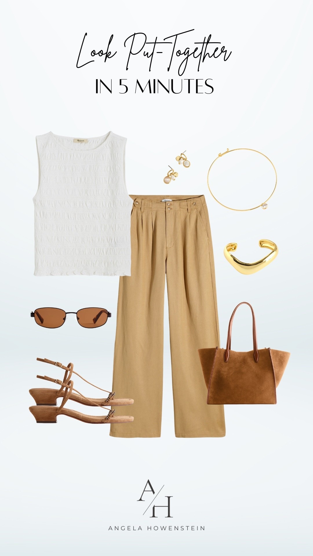 Look put together in 5 minutes with neutral summer outfit and wide leg pants.

#LTKootd #LTKOver40