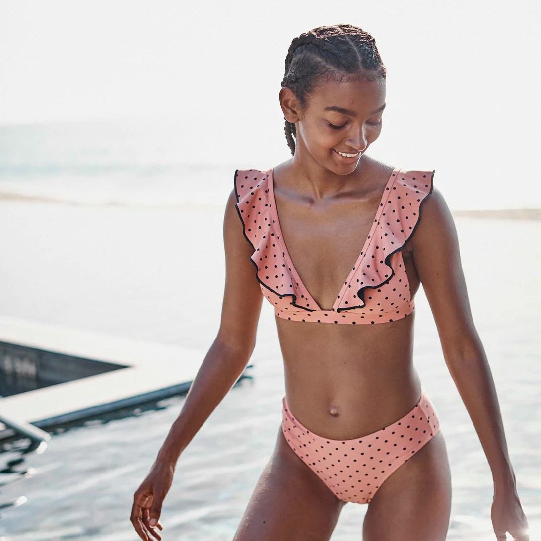The Ruffle Plunge Bikini Top — $50 | SummerSalt