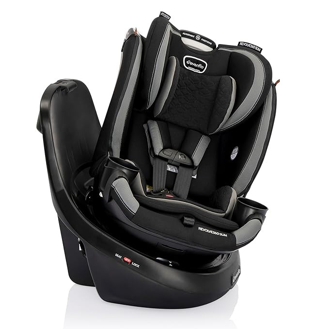 Evenflo Revolve360 Slim 2-in-1 Rotational Car Seat with Quick Clean Cover (Salem Black) | Amazon (US)