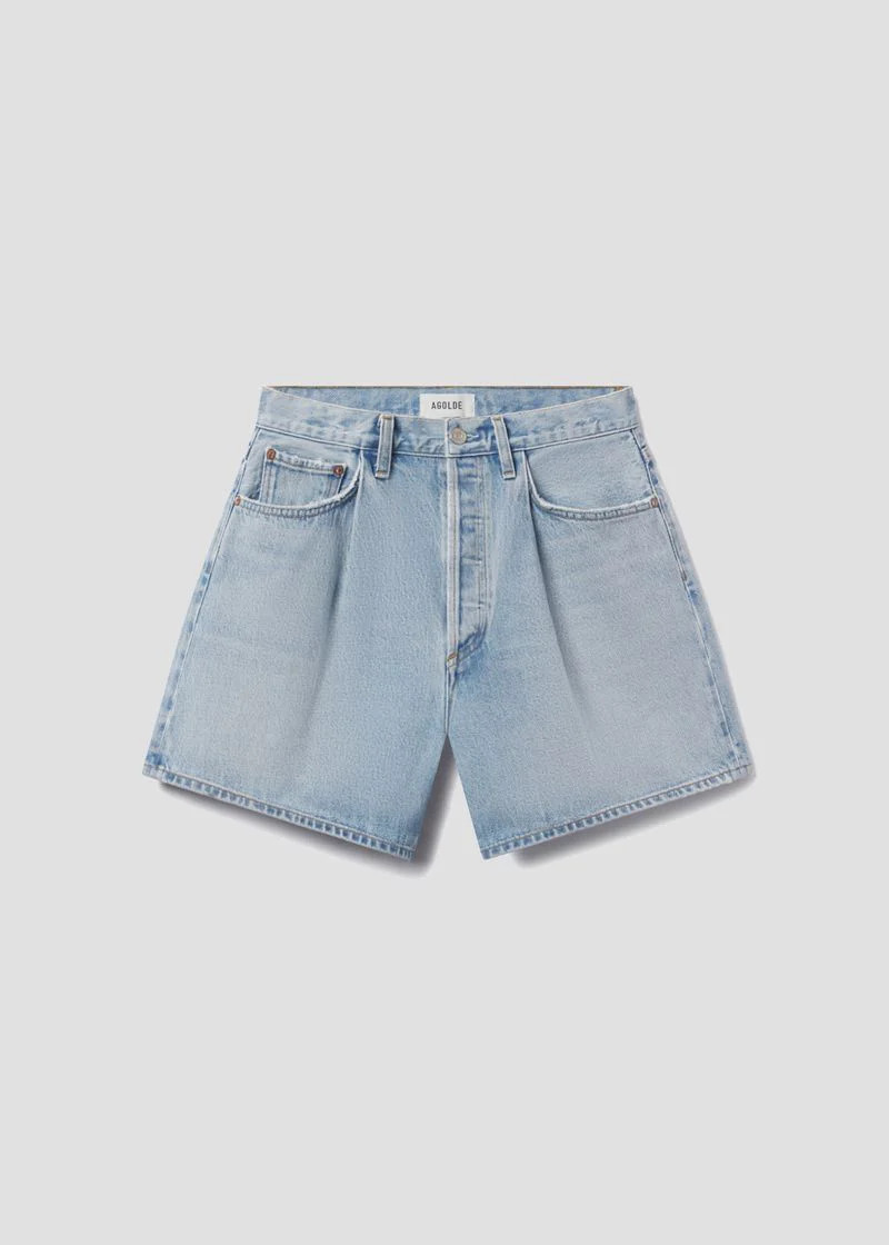Rhoda Pleated A-Line Short in Raft | AGOLDE