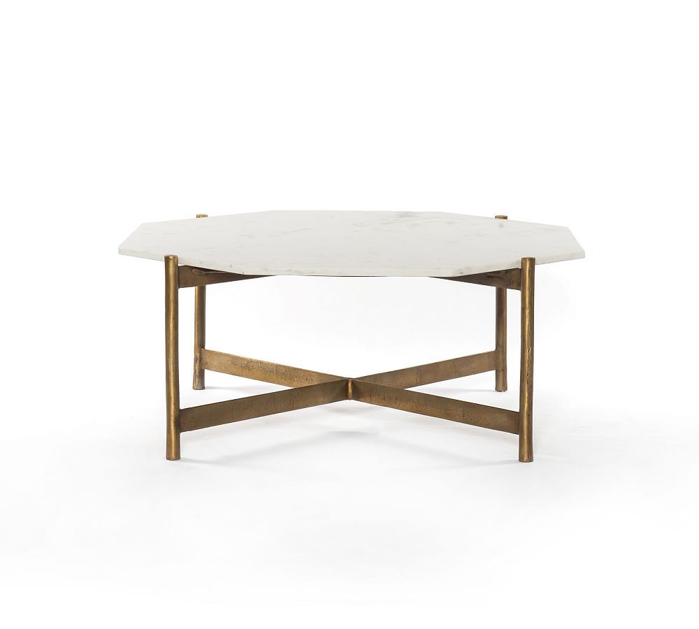 Montague Geometric Marble Coffee Table | Pottery Barn (US)