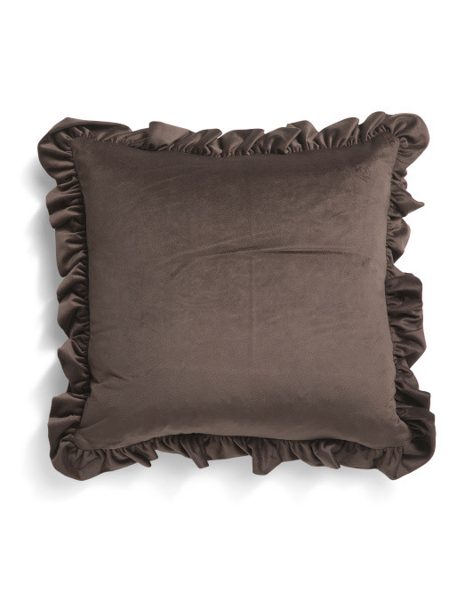 Made In Usa 18x18 Luxury Velvet Ruffle Pillow | TJ Maxx