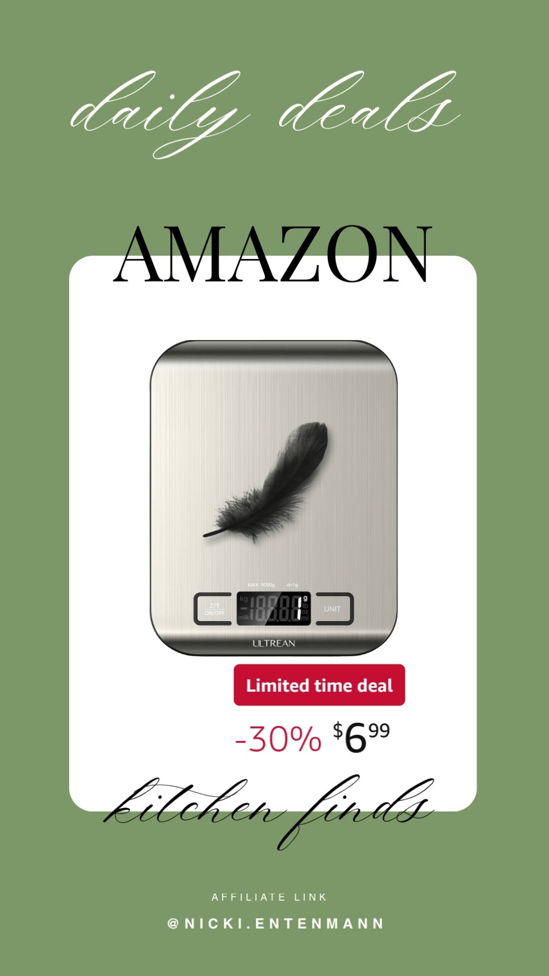This Ultrean food scale brings cheerful precision and effortless ease to everyday cooking with smart flair. #UltreanFoodScale #KitchenEssentials #CookingTools #MealPrep #HealthyLiving #SmartKitchen #DailyCooking #LifestyleGear #ModernCooking #HomeChef 🍴✨📏
 

 #LTKdayinmylife #LTKfoodie #LTKHome