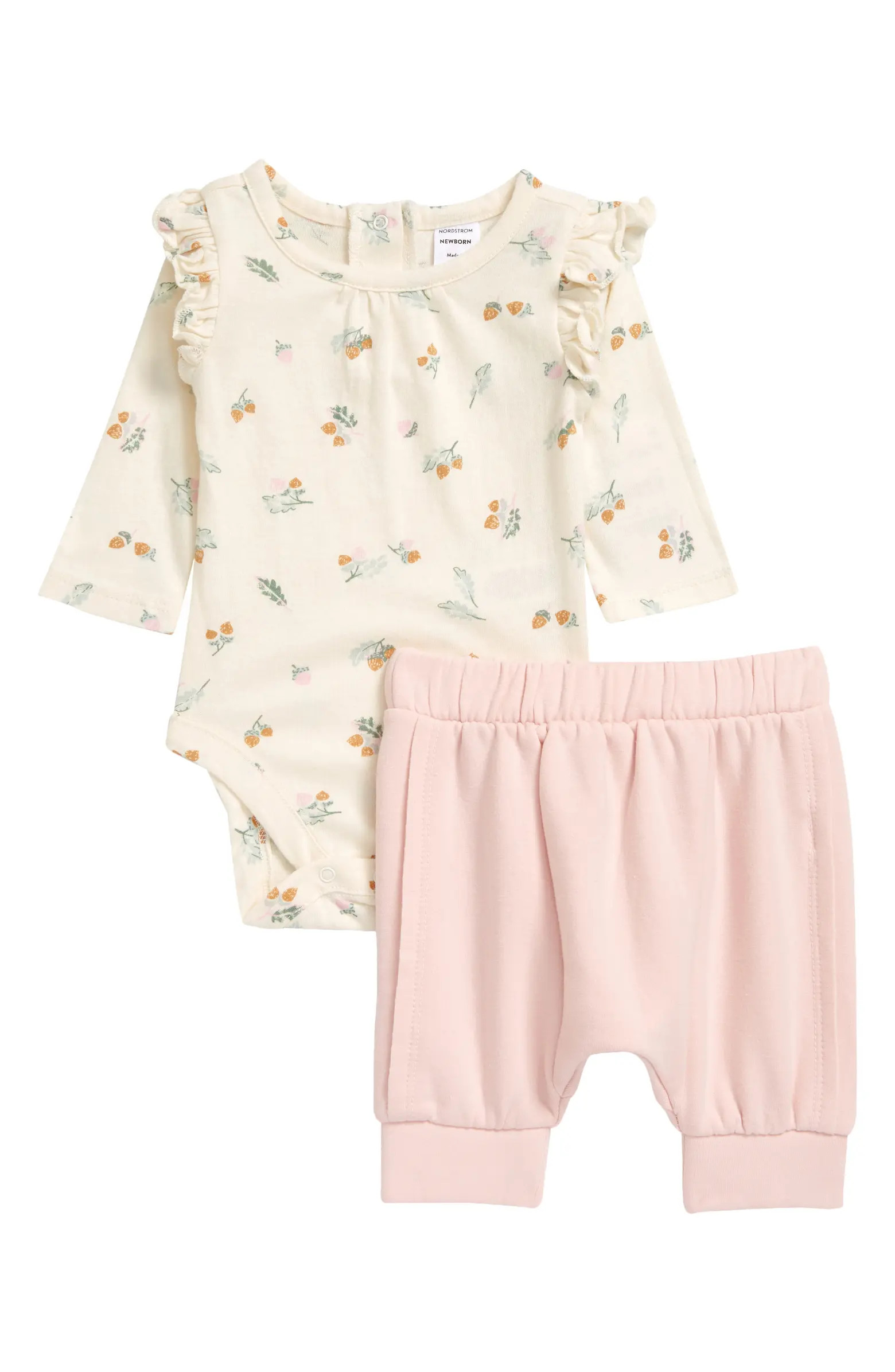 Nordstrom Floral Print Ruffle Bodysuit & Sweatpants Set | Nordstrom | Nordstrom