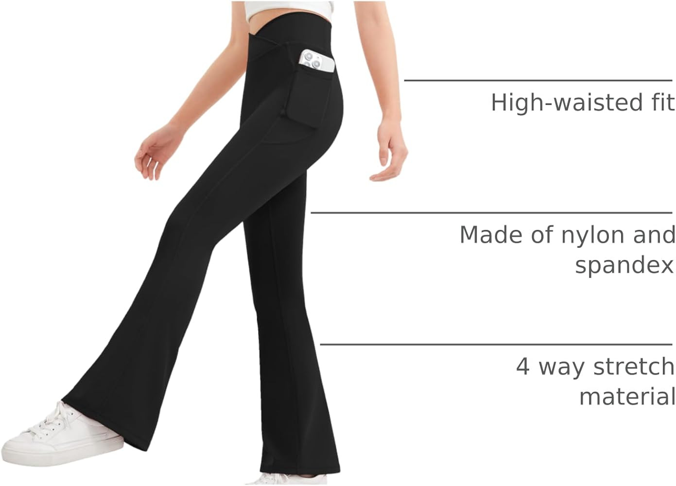 JOCMIC Girls Flare Leggings Kids Bell Bottom High Waisted Dance Yoga Flared Pants | Amazon (US)