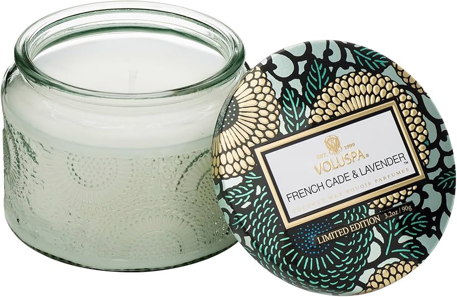 Voluspa French Cade Lavender, Petite Candle Jar, 3.2 oz, 25 Hour Burn Time, Coconut Wax for Clean... | Amazon (US)