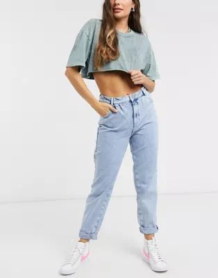New Look balloon jeans in bleached light blue | ASOS (Global)