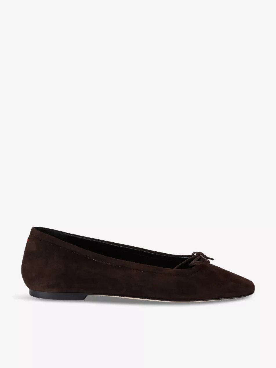 Delfina bow-embellished velvet ballet flats | Selfridges