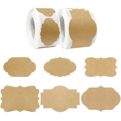 Wrapables Kraft Paper Sticker Labels for Lids, Mason Jars, Bottles, Homemade Products, Gift Wrapping, Parties, (450pcs) Assorted Fancy | Target