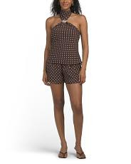 2pc Halter Neck Polka Dot Top And Shorts Set | TJ Maxx