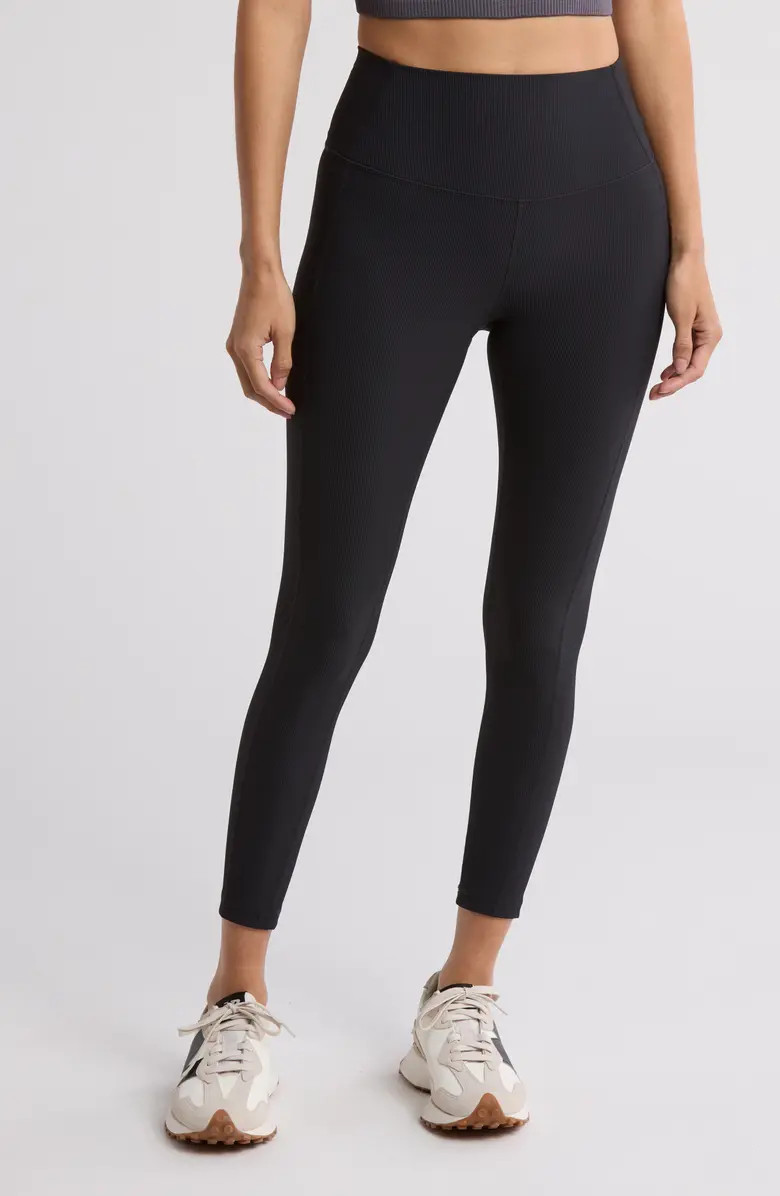 Z by Zella Perform High Waist Rib 7/8 Leggings | Nordstromrack | Nordstrom Rack