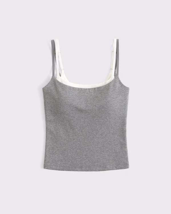Bra-Free Double-Layered 90s Cami | Abercrombie & Fitch (US)