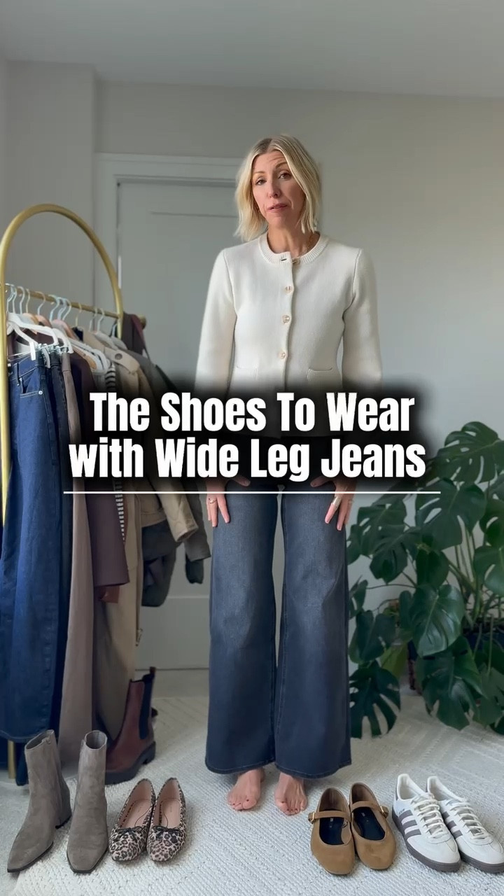 More tips for styling shoes with wide leg jeans. I love these jeans because they can be styled with sneakers, boots, and flats. Such a perfect staple for your wardrobe!

I’m 5’10” and wearing my true size 28 and the 32 inch length. These come in several different length options👏🏻

#LTKStyleTip #LTKSeasonal #LTKOver40