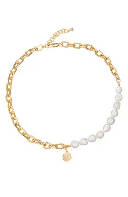 EYE CANDY LOS ANGELES Grace Chain & Freshwater Pearl Necklace in Gold at Nordstrom Rack | Nordstrom Rack