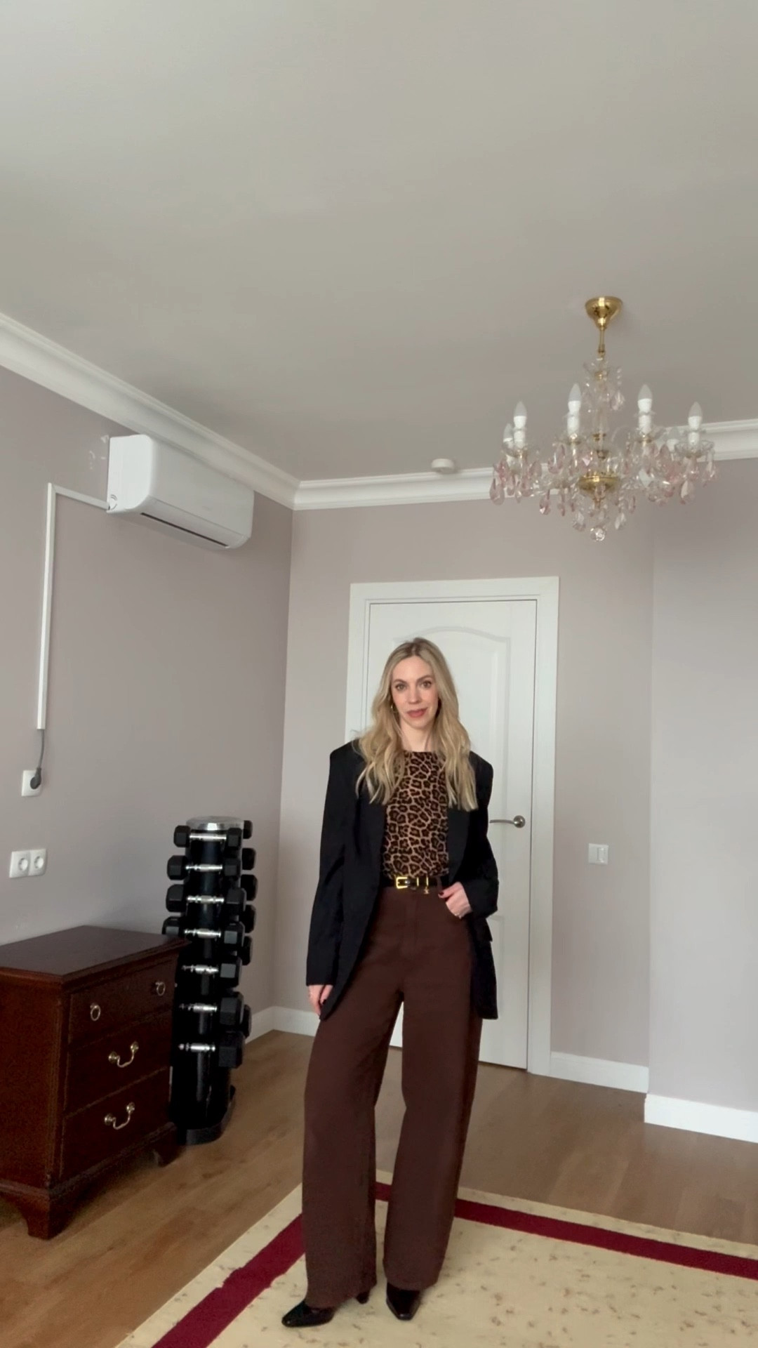 Workwear outfit, office ootd, oversized black blazer, leopard print top, brown denim, Celine belt, office wear 

#LTKootd #LTKOver40 #LTKWorkwear