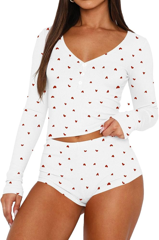 REVETRO Womens Sexy Pajamas Sets Spring Trendy Lounge Sets Y2k Pajamas Long Sleeve Shirts 2 Piece... | Amazon (US)