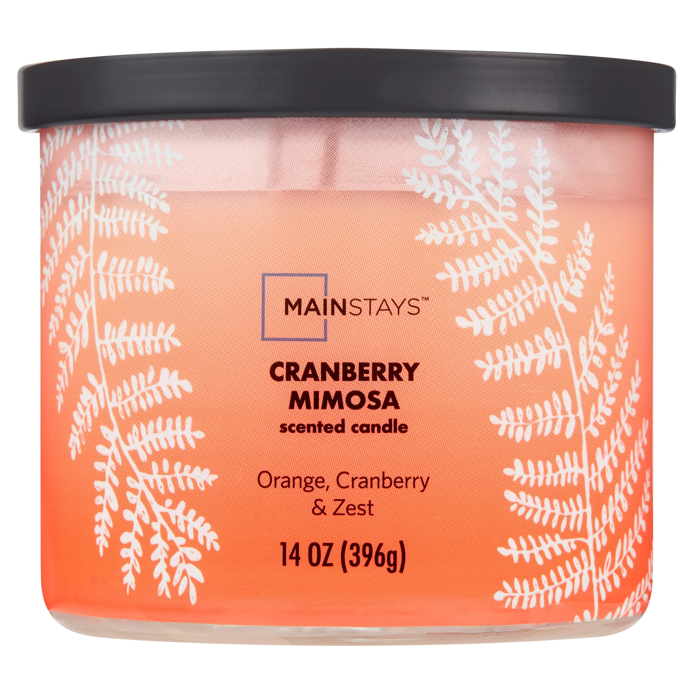 Mainstays 3-Wick Ombre Wrap Cranberry Mimosa Candle, 14-Ounce | Walmart (US)
