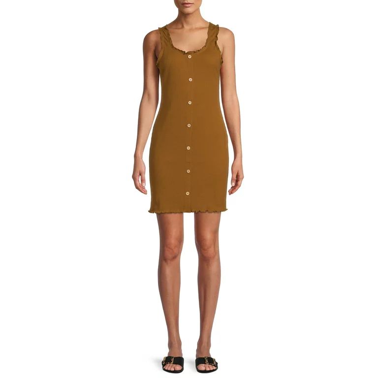 No Boundaries Juniors' Button-Front Bodycon Tank Dress | Walmart (US)