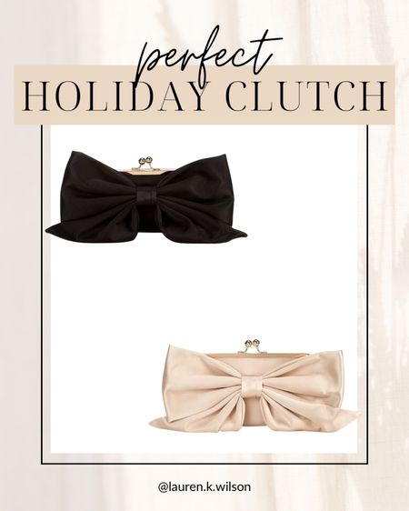 Perfect clutch, bow, neutral, Christmas, holiday, designer style, Christmas party, accessories, handbag 

#LTKitbag #LTKHoliday #LTKSeasonal