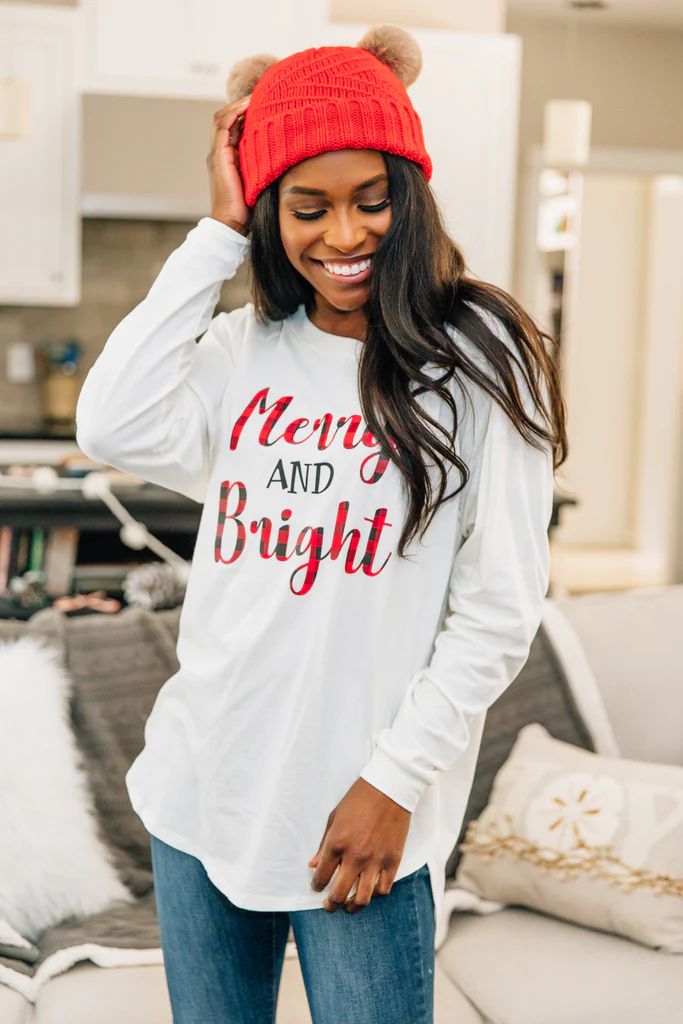 Merry And Bright Ivory Graphic Tunic | The Mint Julep Boutique