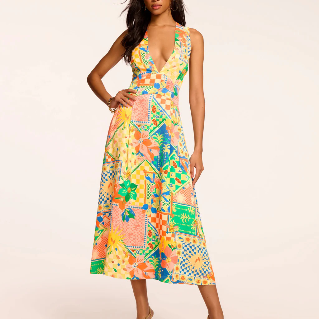 Felicity Plunging Sleeveless Midi Dress | Ramy Brook