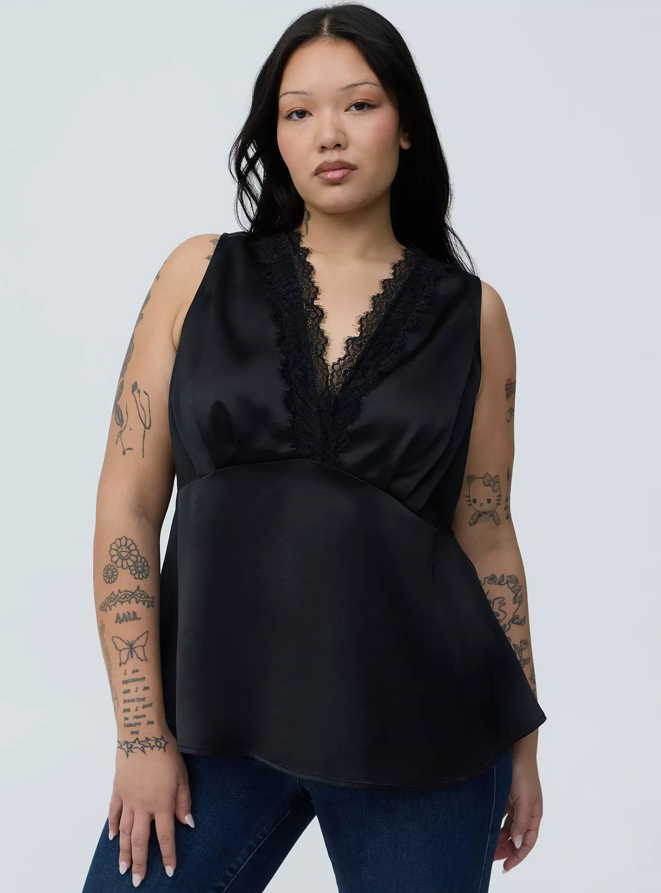 Satin Lace Trim Tank | Torrid (US & Canada)