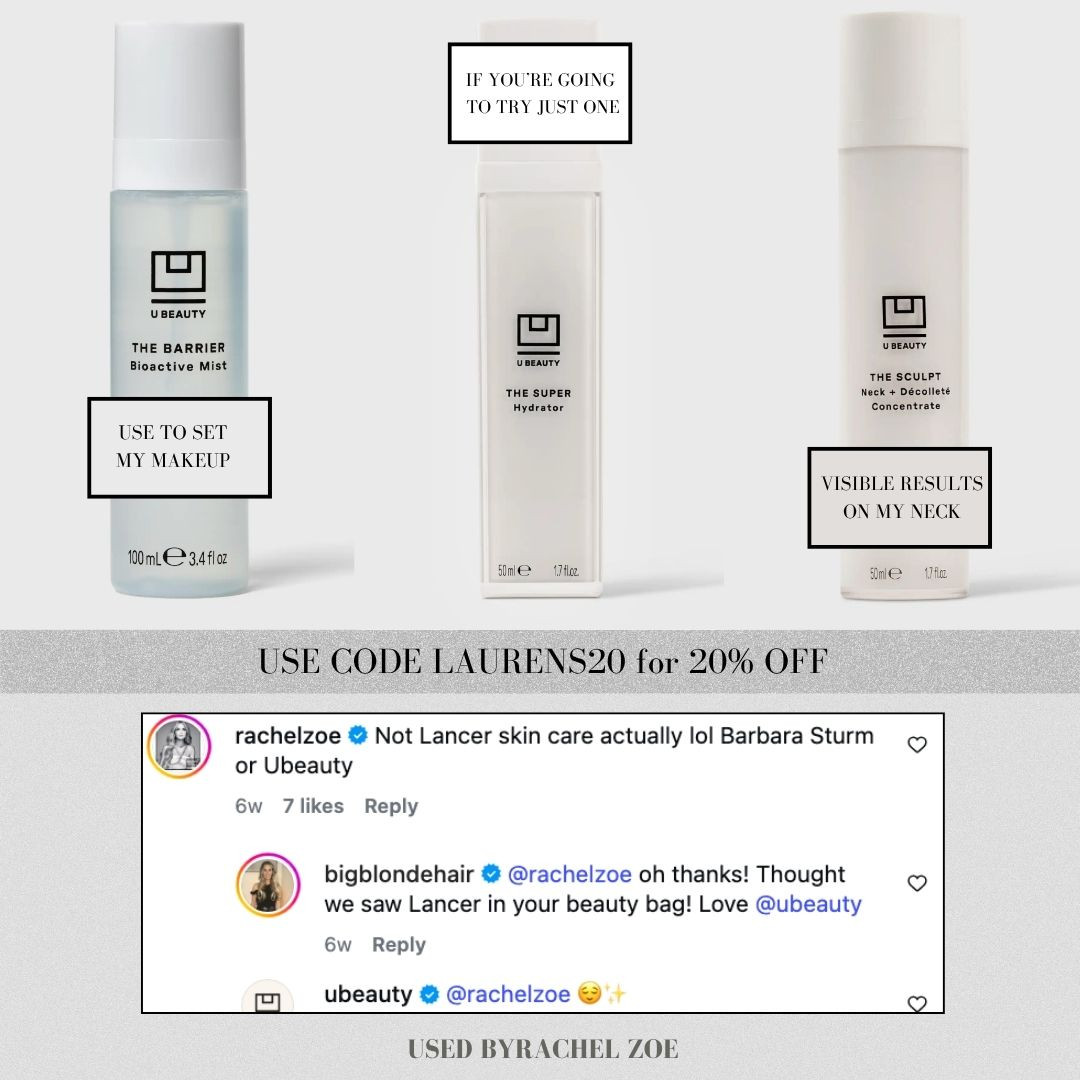 Get 20% off my favorite beauty products at UBEAUTY with code LAURENS20. They're also loved by Rachel Zoe! I'm linking what I use everyday and also what I just got and cannot wait to try: Skin Tint / Eye Cream + Arm Sculpt 

 #LTKBeauty