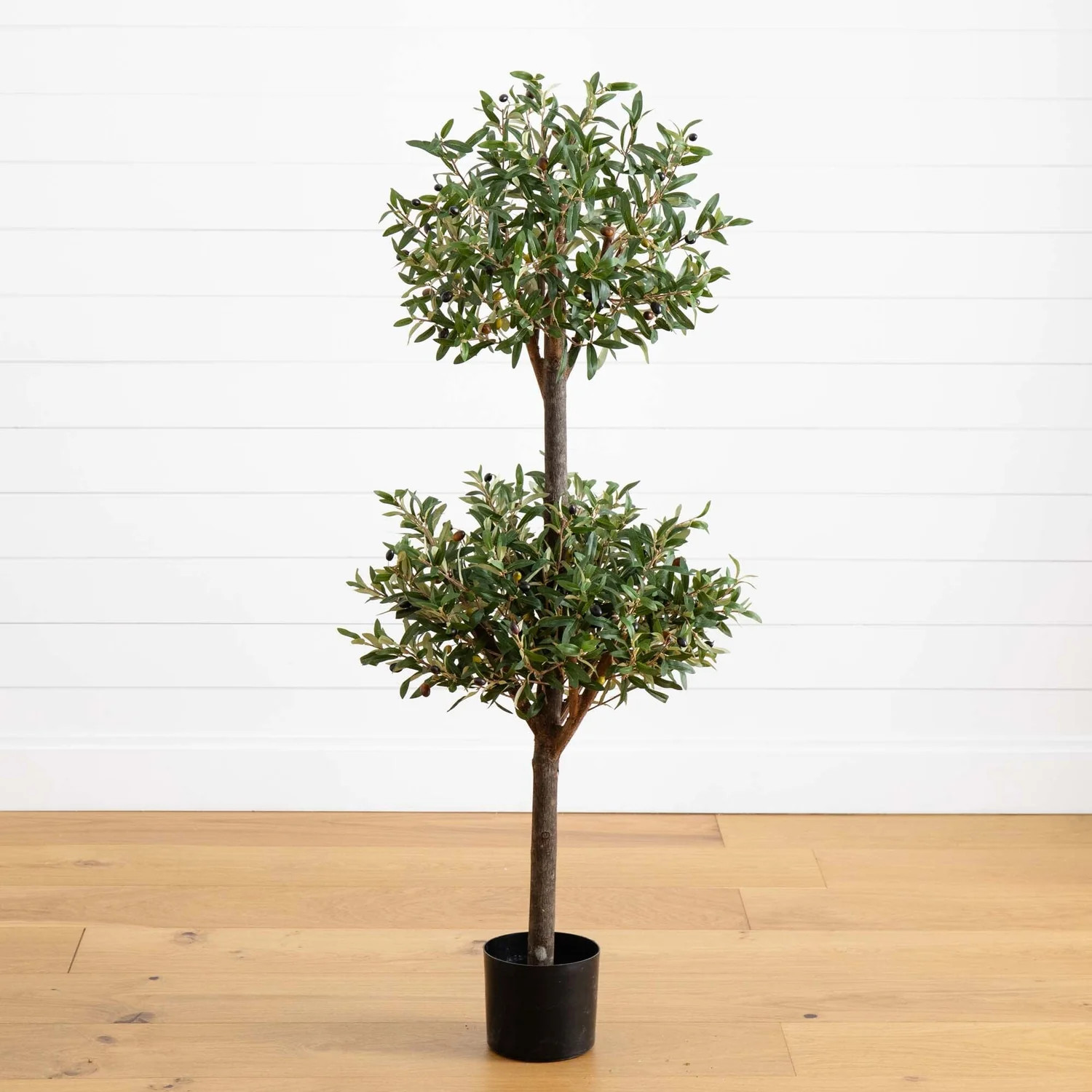 4.5' Olive Double Topiary Silk Tree | Nearly Natural | Nearly Natural