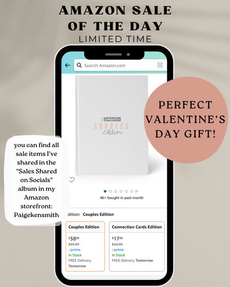 Amazon Daily Sales Limited Time! This couples date night adventure book is on sale just in time for Valentine’s Day! It’s the perfect gift!


#LTKGiftGuide #LTKfindsunder50 #LTKsalealert