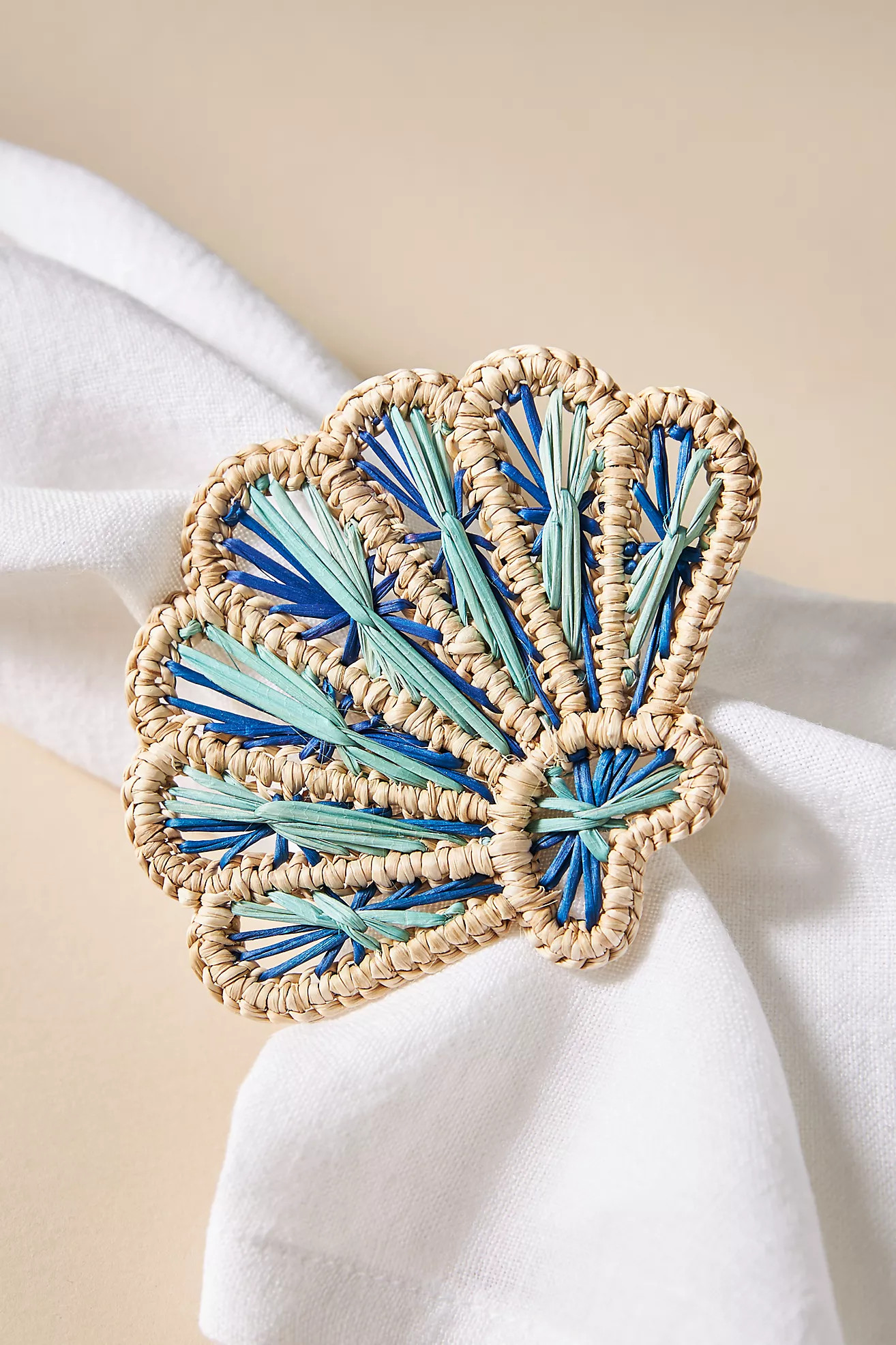 Sea Creatures Handwoven Napkin Rings, Set of 4 | Anthropologie (US)