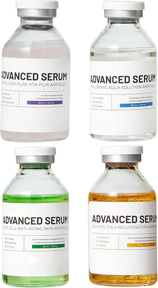 BRÜUN Advance Microneedling Suero coreano – Kit de 4 ampollas de refuerzo diferentes para cara... | Amazon (US)