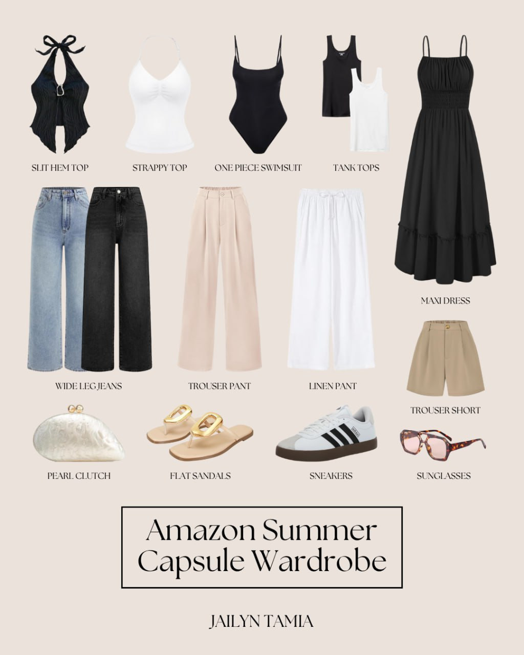 Amazon Summer Capsule Wardrobe

// Summer Capsule, Summer Capsule Wardrobe, Summer 2025 Capsule, Capsule Wardrobe Summer, Wardrobe Outfits, Wardrobe Capsule, Fashion, Outfits, Outfit Ideas, Amazon, Amazon Summer, Amazon, Amazon Fashion, Amazon Fashion Summer, Summer Outfits, Amazon Summer Set, Amazon Set, Comfy Amazon Set, Amazon Sunglasses, Amazon Tops, Amazon Jeans, Amazon Handbags, Amazon Sneakers, Amazon Sandals, Amazon Summer Sandals, Summer Sandals Amazon, Amazon Trousers 

 #LTKSummerEdit #LTKFindsUnder100 #LTKStyleTip