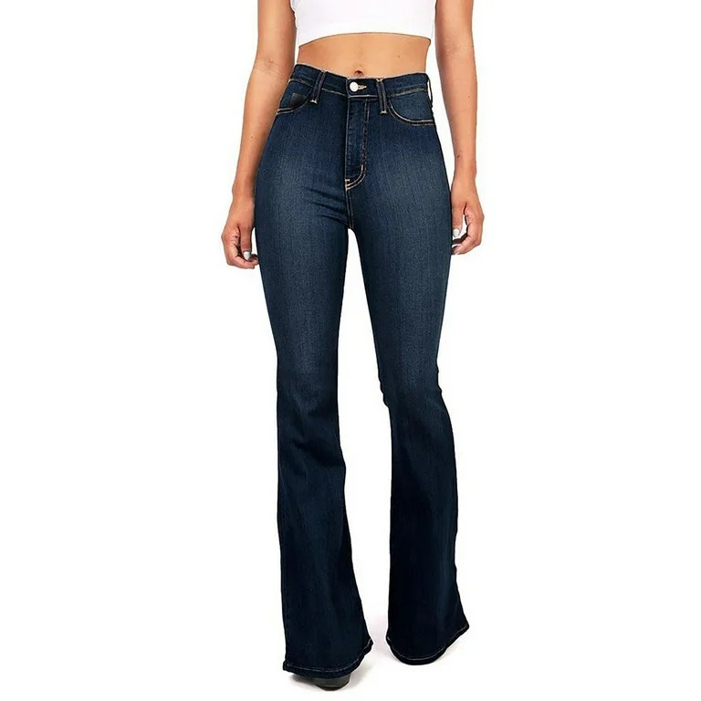 CENGNIAN No Boundaries Women's Butt Lift High Waisted Flare Jeans,Ladies Stretchy Bell Bottom Den... | Walmart (US)