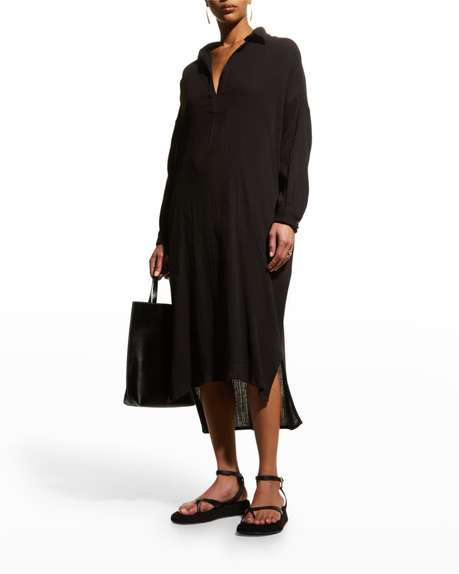 LAUDE the Label Long-Sleeve V-Neck Tunic Dress | Neiman Marcus