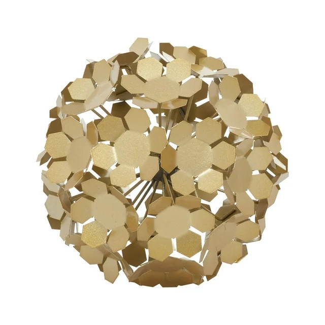 9" x 9" Gold Metal Floral Sculpture, by DecMode | Walmart (US)