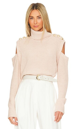 Bibi Cut Out Sweater in Oatmeal | Revolve Clothing (Global)