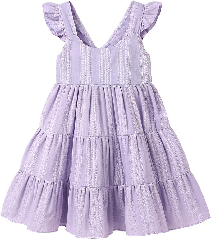 Kids Toddler Baby Girls Rainbow Dress Princess Sleeveless Beach Butterfly Sundress | Amazon (US)