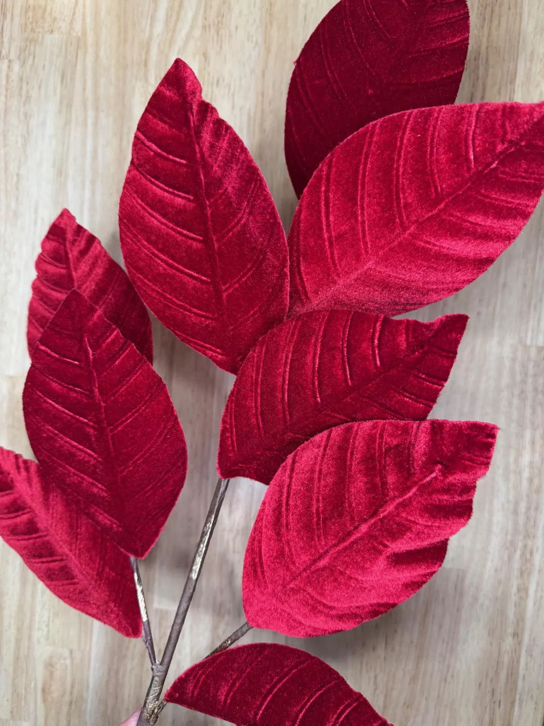 27.5" Red Velvet Magnolia Stem, Vase Filler, Christmas Greenery, Holiday Home Decor Artificial Ma... | Etsy (US)