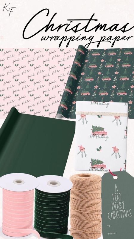 Christmas wrapping paper. Pink wrapping paper. Matte wrapping paper. Matte green wrapping paper. Green wrapping paper. Velvet ribbon. Holiday wrapping paper. Pink and green wrapping paper

#LTKSeasonal #LTKGiftGuide #LTKHoliday