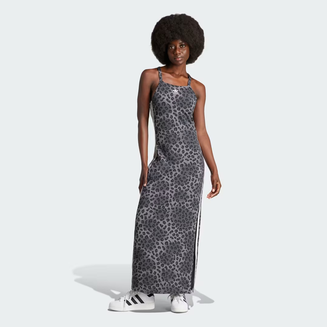 adidas Originals Leopard Luxe 3-Stripes Maxi DressGrey FiveSWomens | adidas (US)
