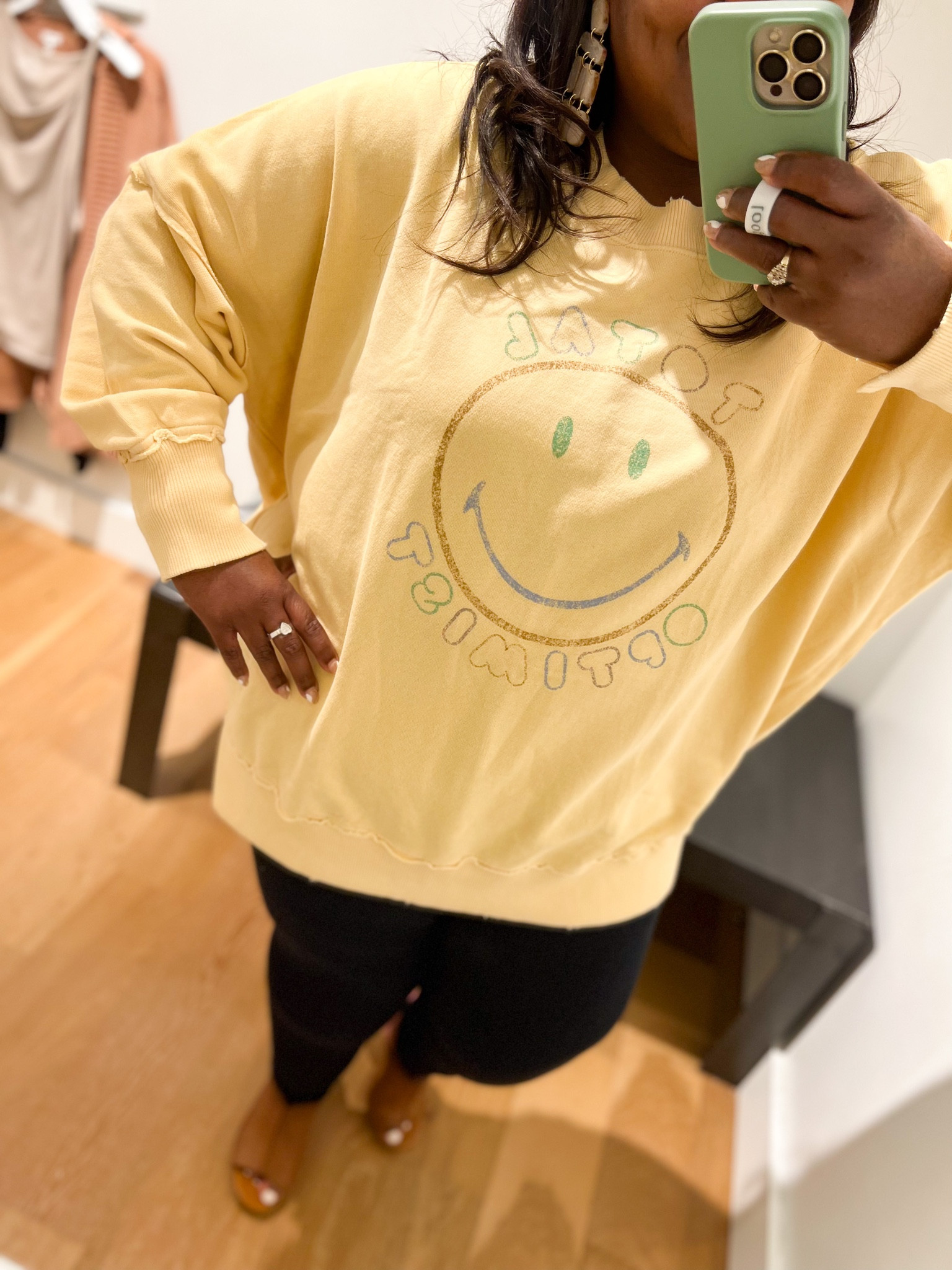 Smiley face sweatshirt from Aerie 

#LTKU #LTKSeasonal #LTKtravel