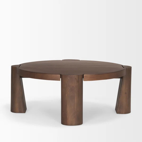 Juljan Round Wood w/ Tapered Legs Coffee Table | Wayfair North America