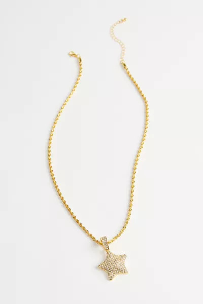 Iced Star Pendant Necklace | Urban Outfitters (US and RoW)
