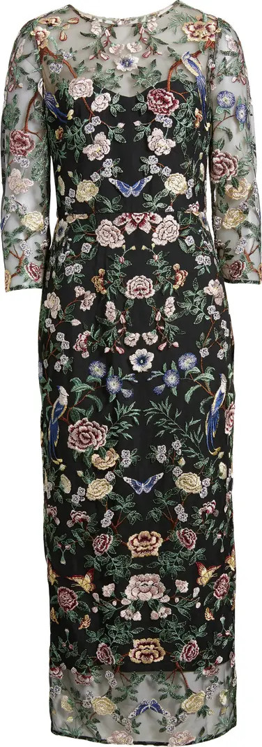 Floral Embroidered Sheath Dress | Nordstrom