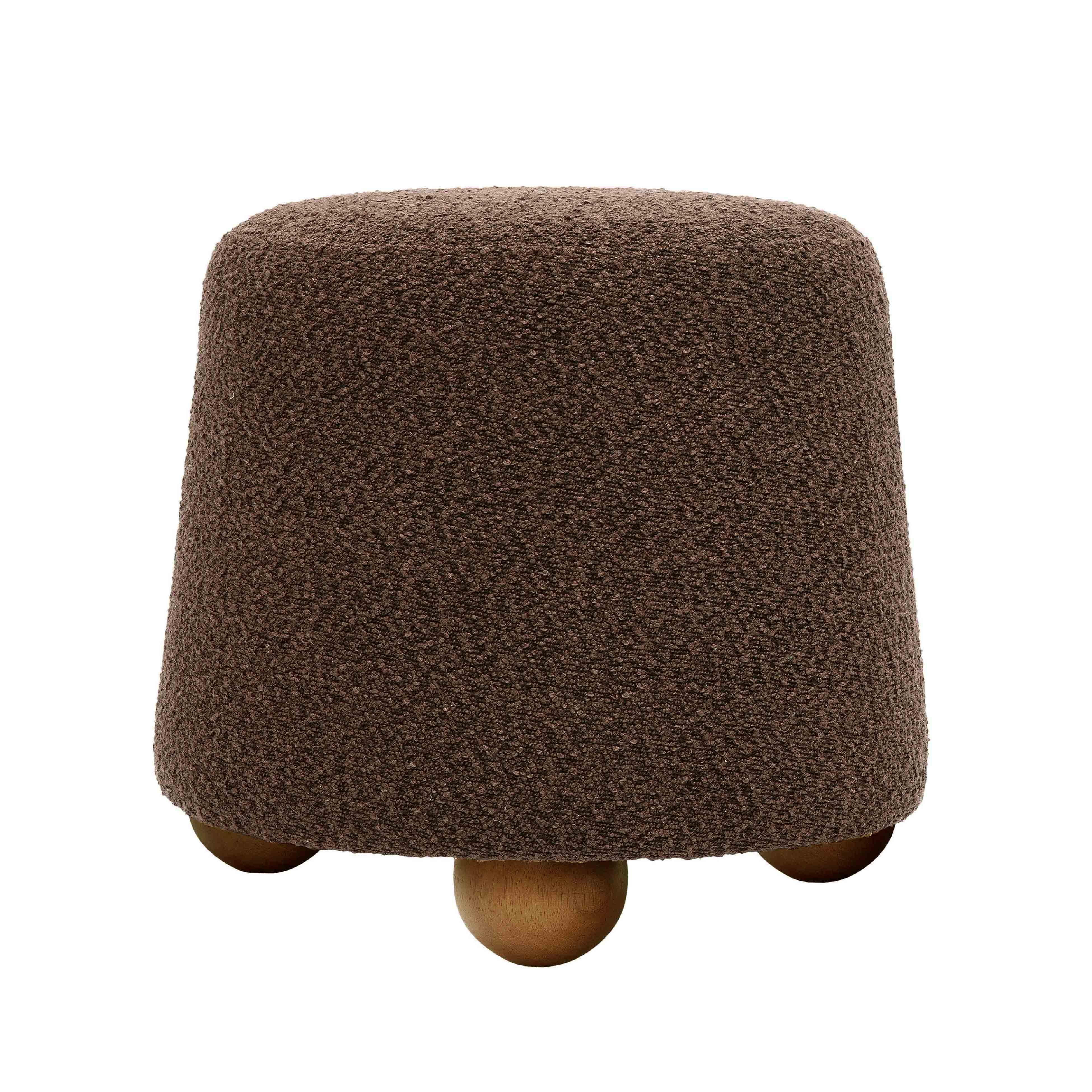Jaine Chocolate Brown Boucle Stool | Walmart (US)