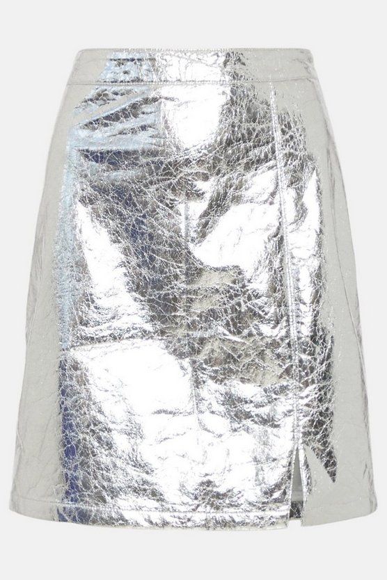 Crackle Faux Leather Pelmet Skirt | Warehouse UK & IE