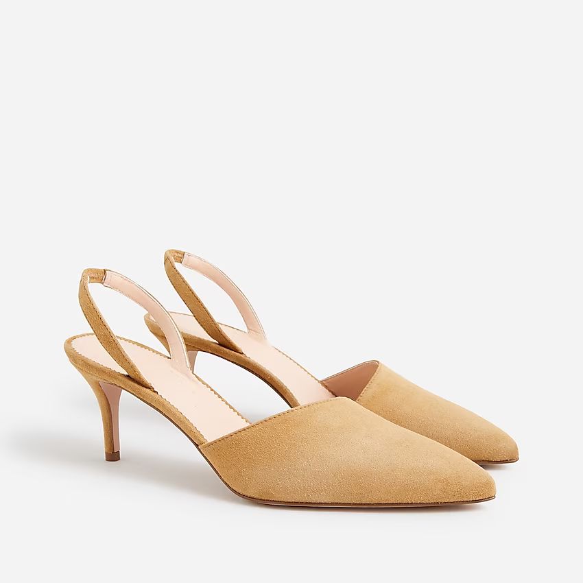 Colette asymmetrical slingback pumps in suede | J.Crew US