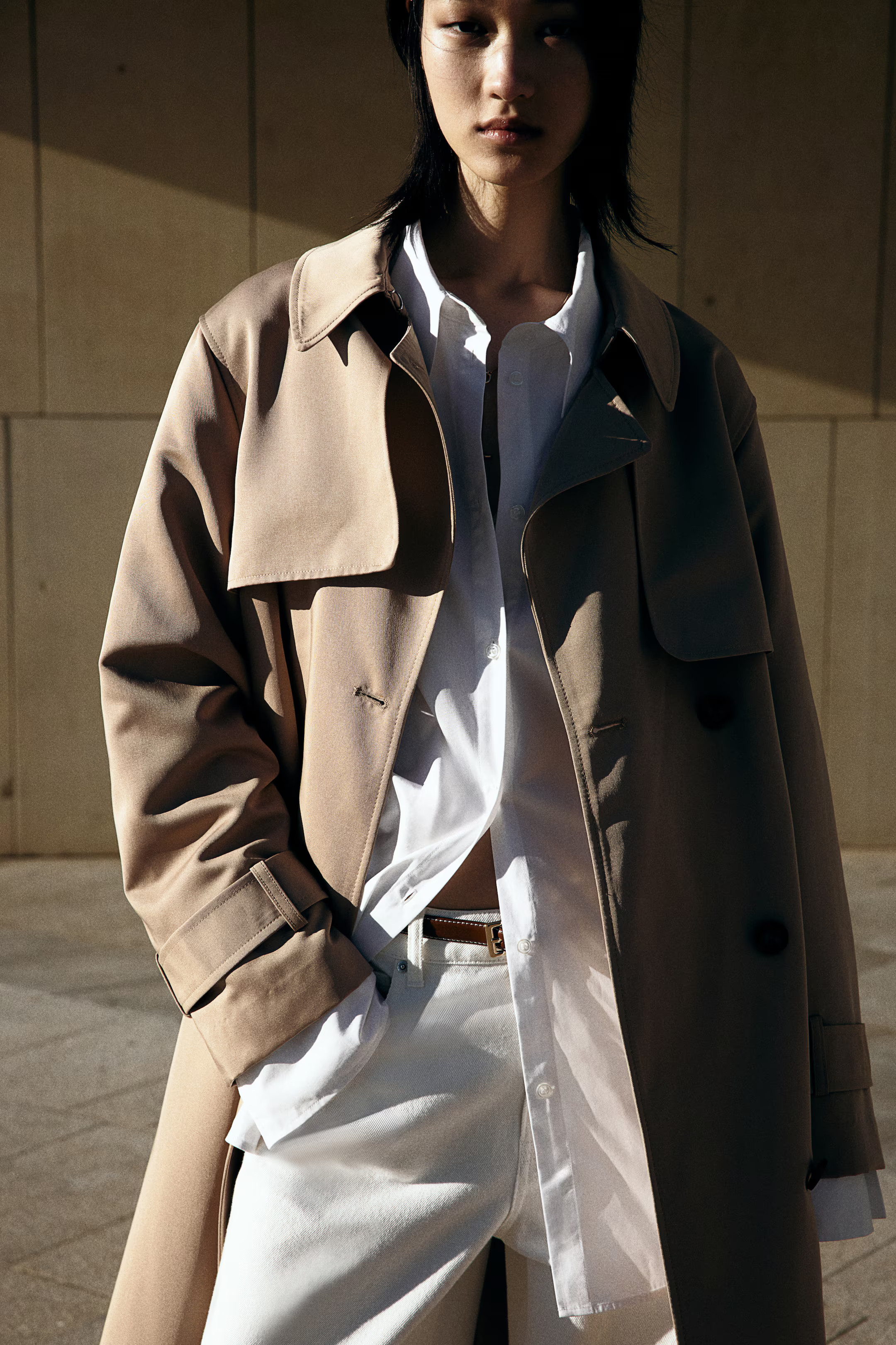 Trench-coat à fermeture croisée en twill | H&M (FR, IT, ES, PT, BE)