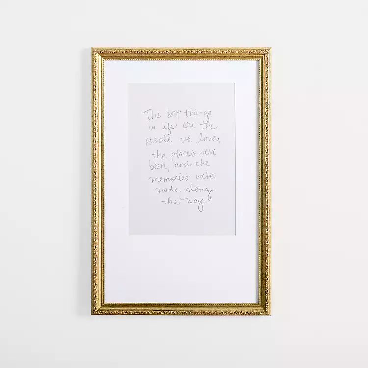 New! Best Things in Life Gold Framed Wall Plaque | Kirkland's Home