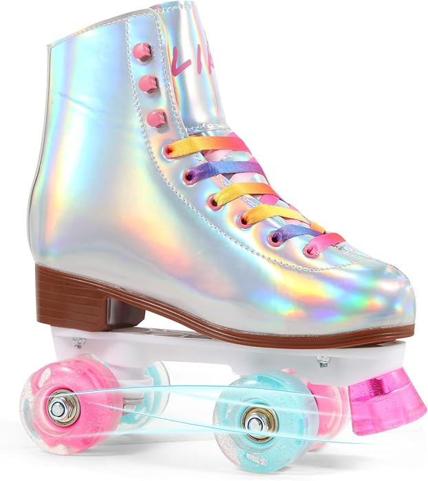 LIKU Quad Roller Skates for Girl and Women with All Wheel Light Up,Indoor/Outdoor Lace-Up Fun Ill... | Amazon (US)